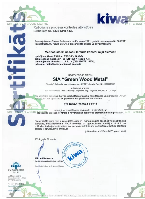 Sertifikats /certificate of conformity